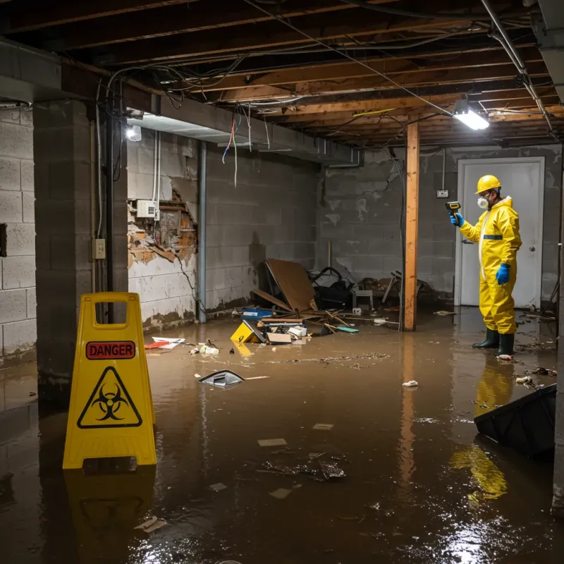 Flooded Basement Electrical Hazard in Virginia, IL Property