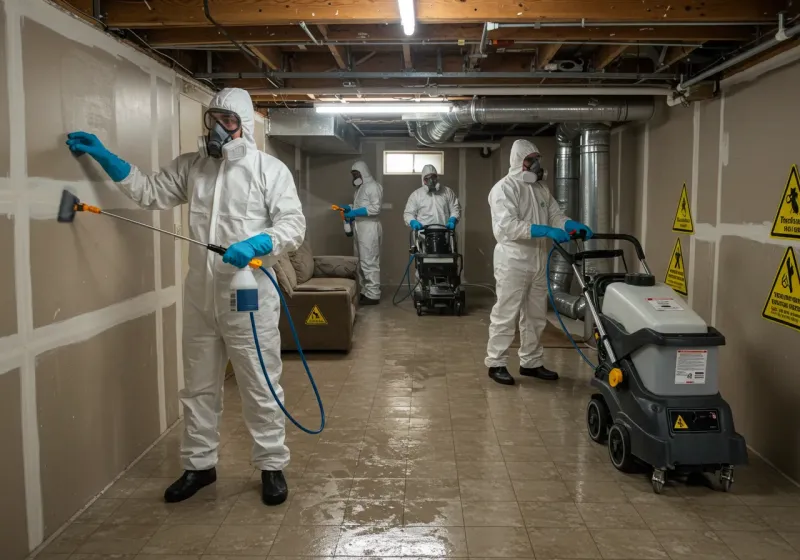 Basement Moisture Removal and Structural Drying process in Virginia, IL